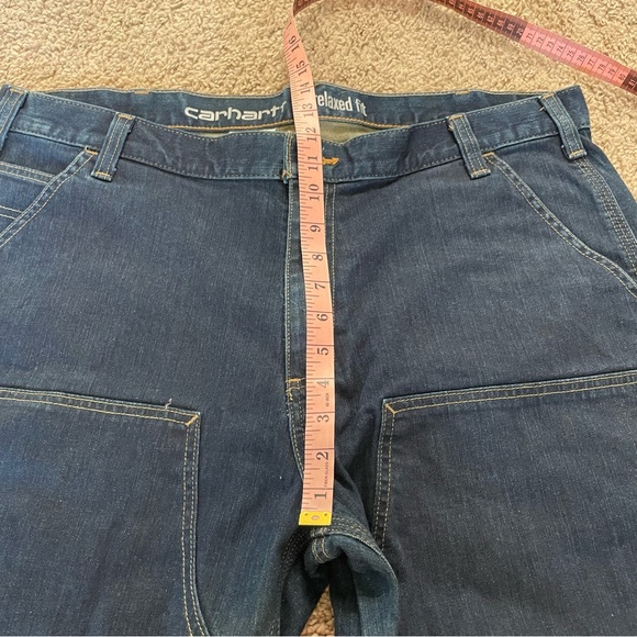 Carhartt Relaxed Fit Double Knee Rugged Flex Jeans Dark Wash Size 40 x 30 - Picture 9 of 12